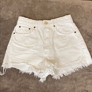 Zara size 4 White Denim Women's Shorts